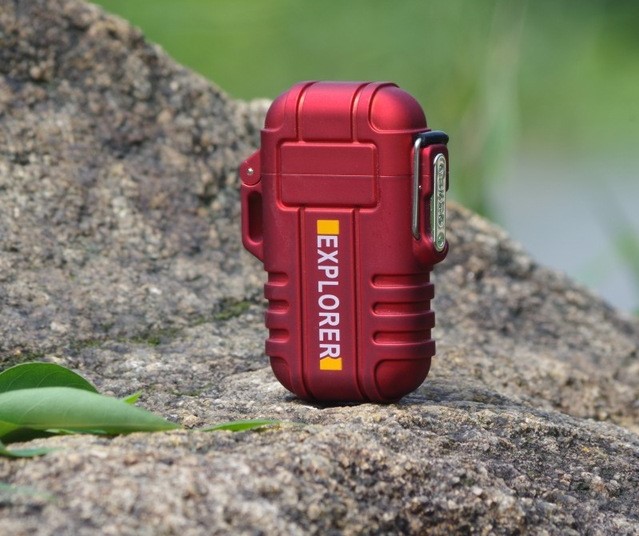 Electronic Waterproof and Windproof Lighter - Red